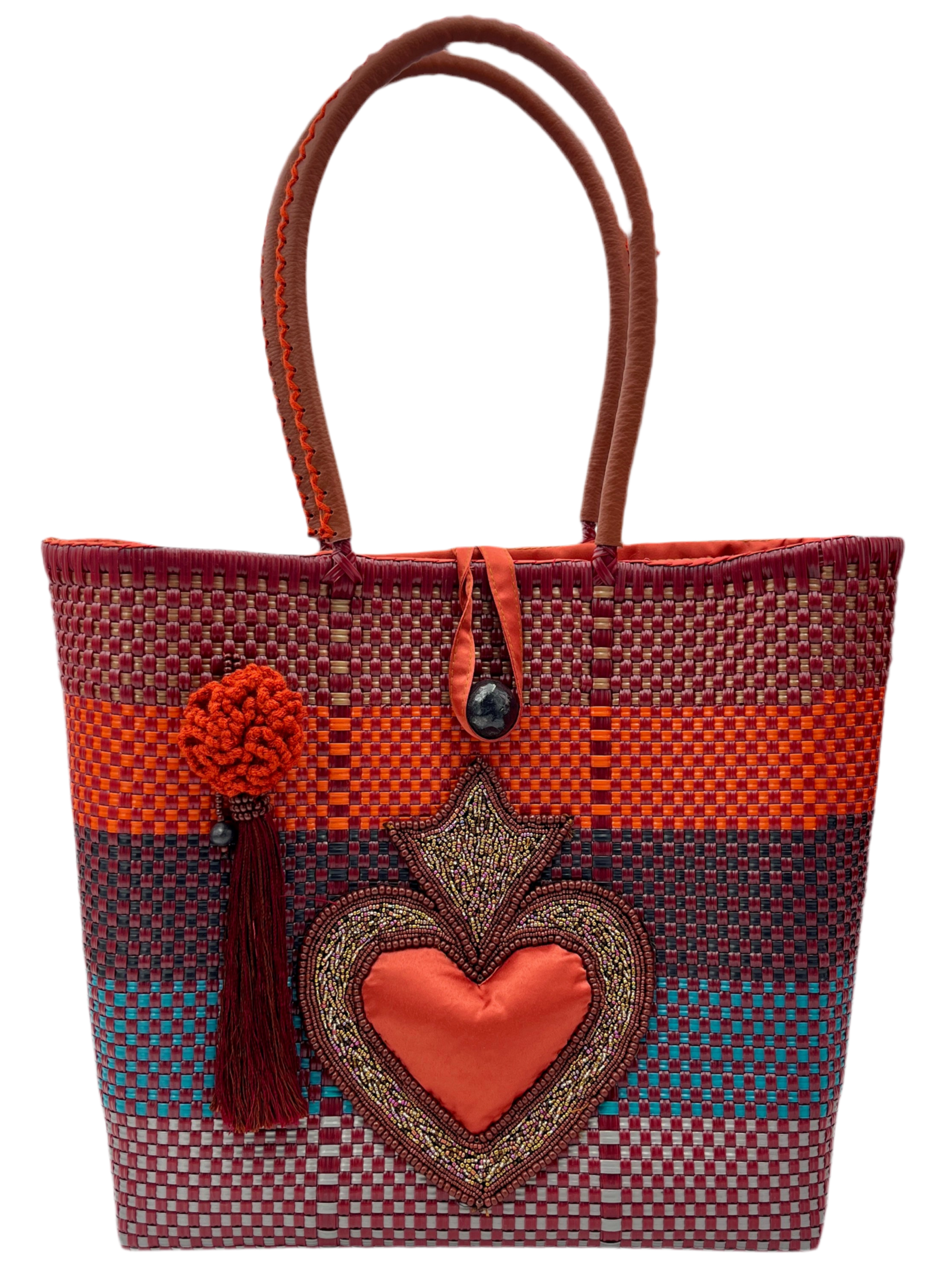Bolsa artesenal corazón milagro grande