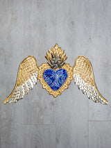 Corazón alado abajo doble flama Talavera