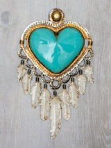 Corazón plumas colgantes