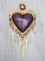 Corazón plumas colgantes