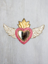Corazón alado con espejo chico