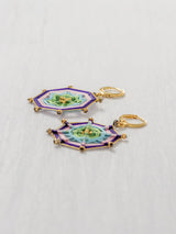 Aretes mandala octagonal chicos