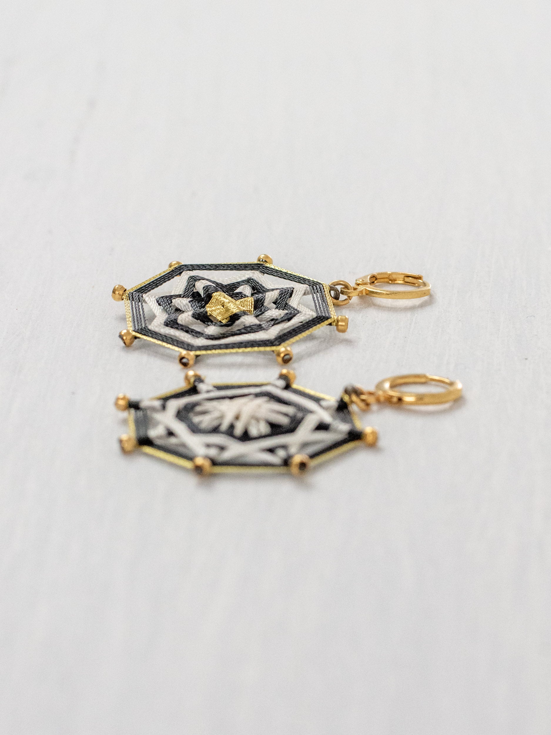 Aretes mandala octagonal chicos