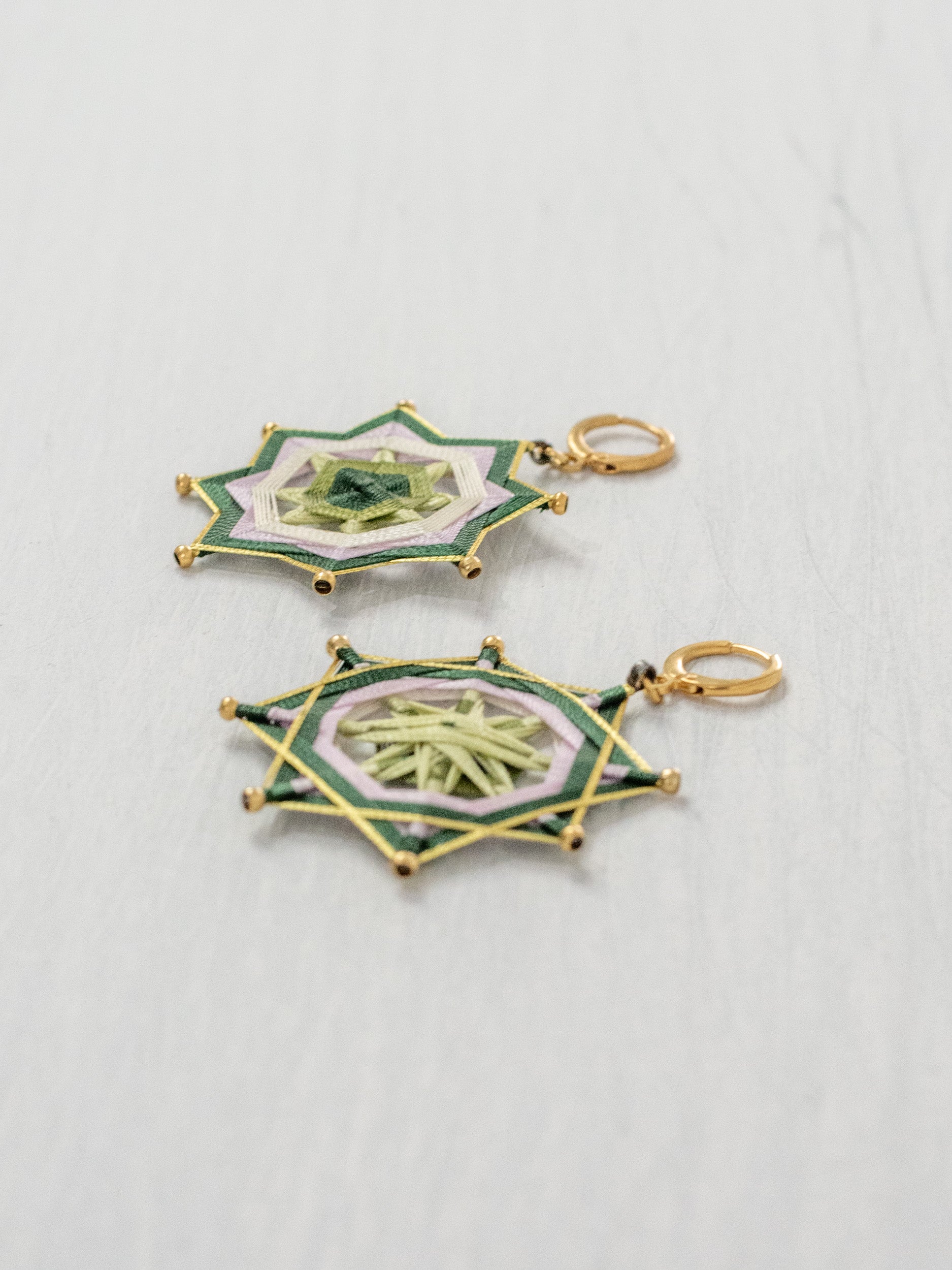 Aretes mandala estrella grandes
