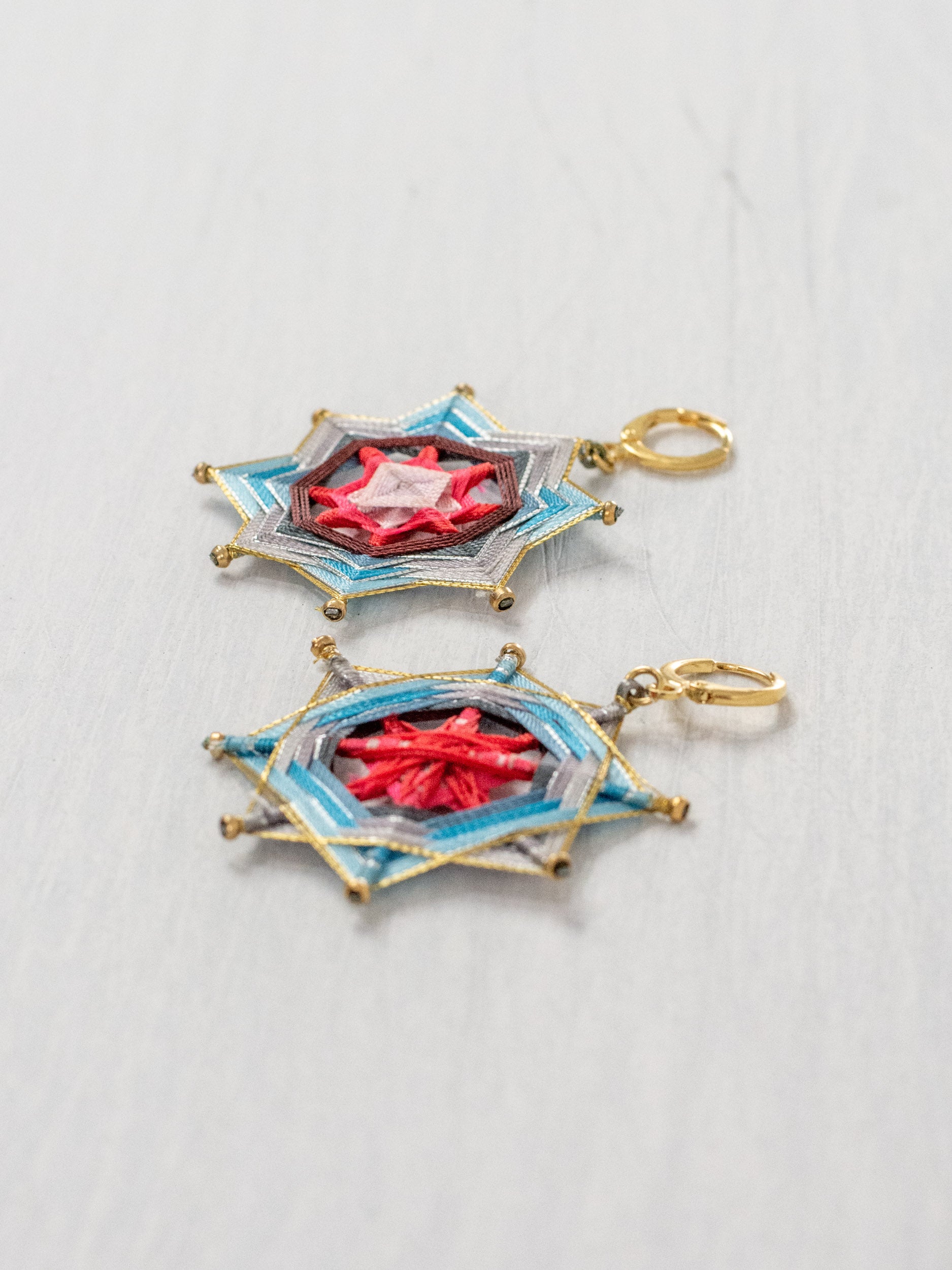 Aretes mandala estrella grandes