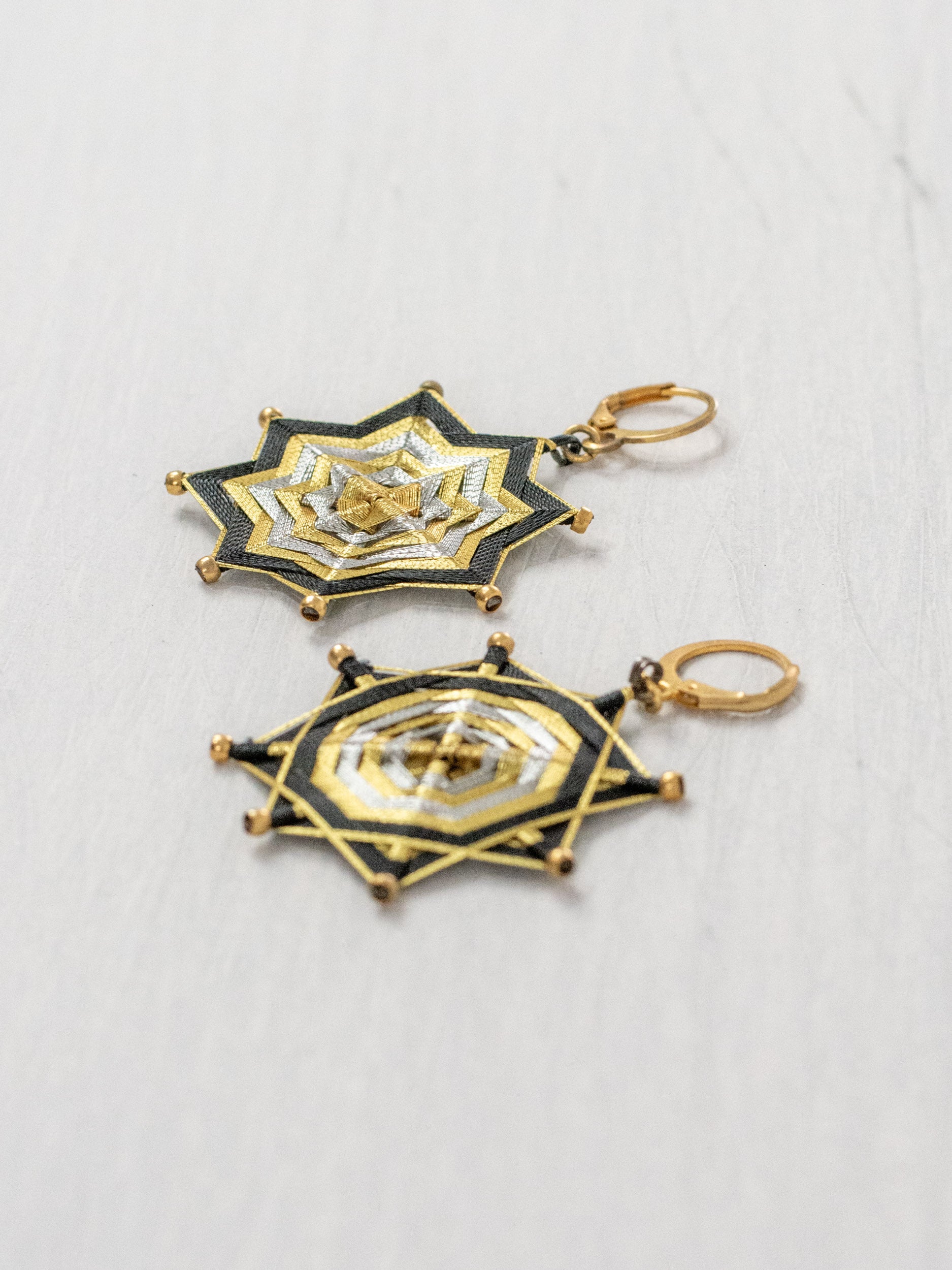 Aretes mandala estrella grandes