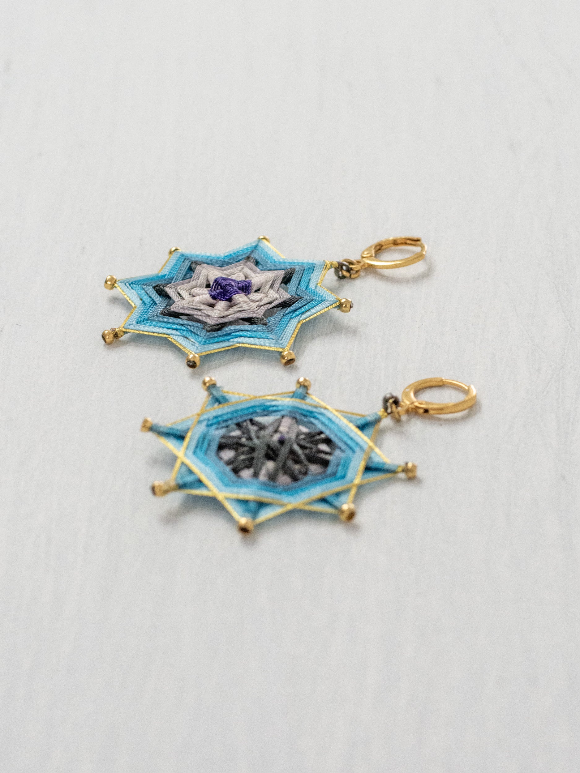 Aretes mandala estrella grandes