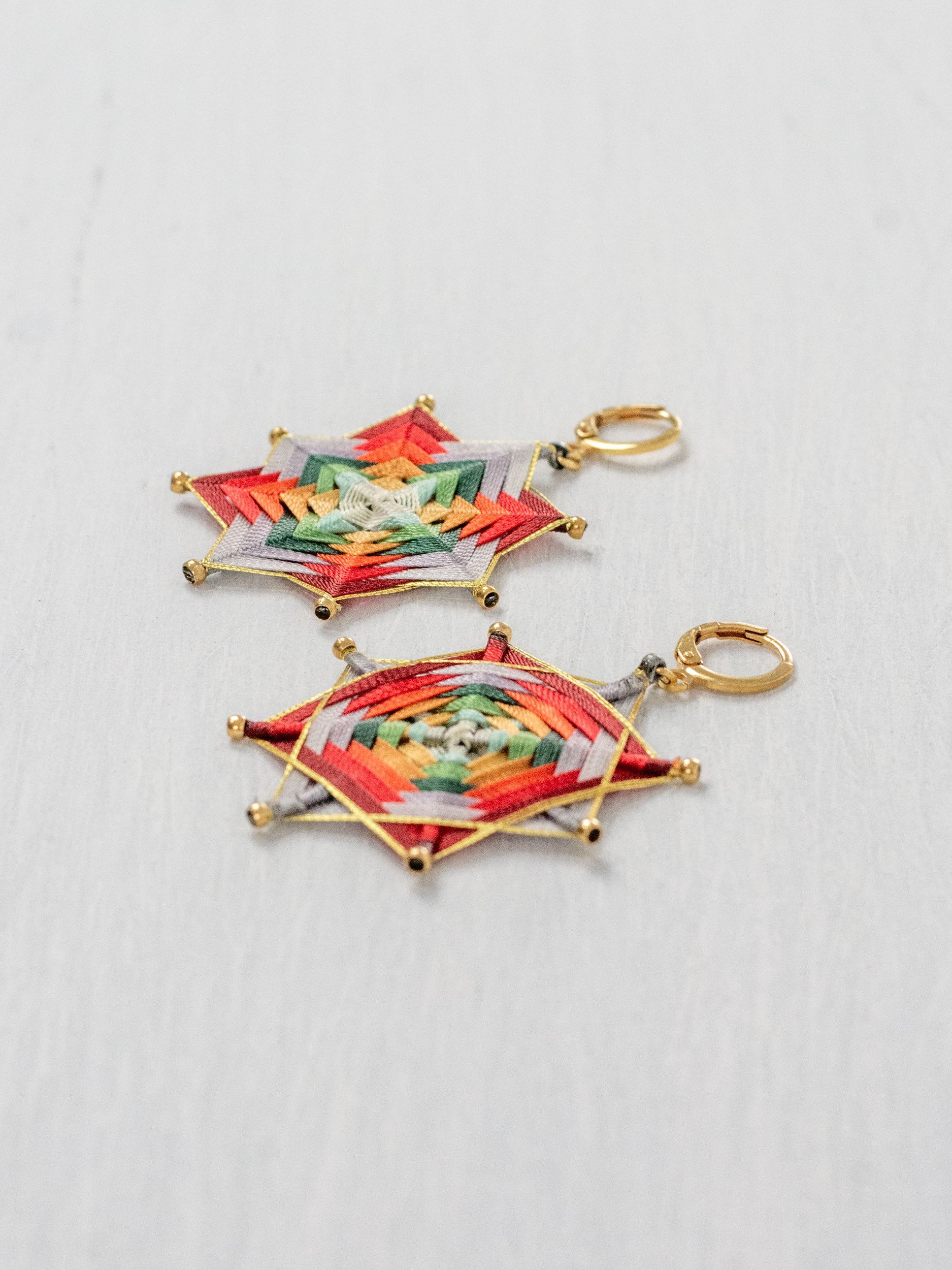 Aretes mandala estrella grandes