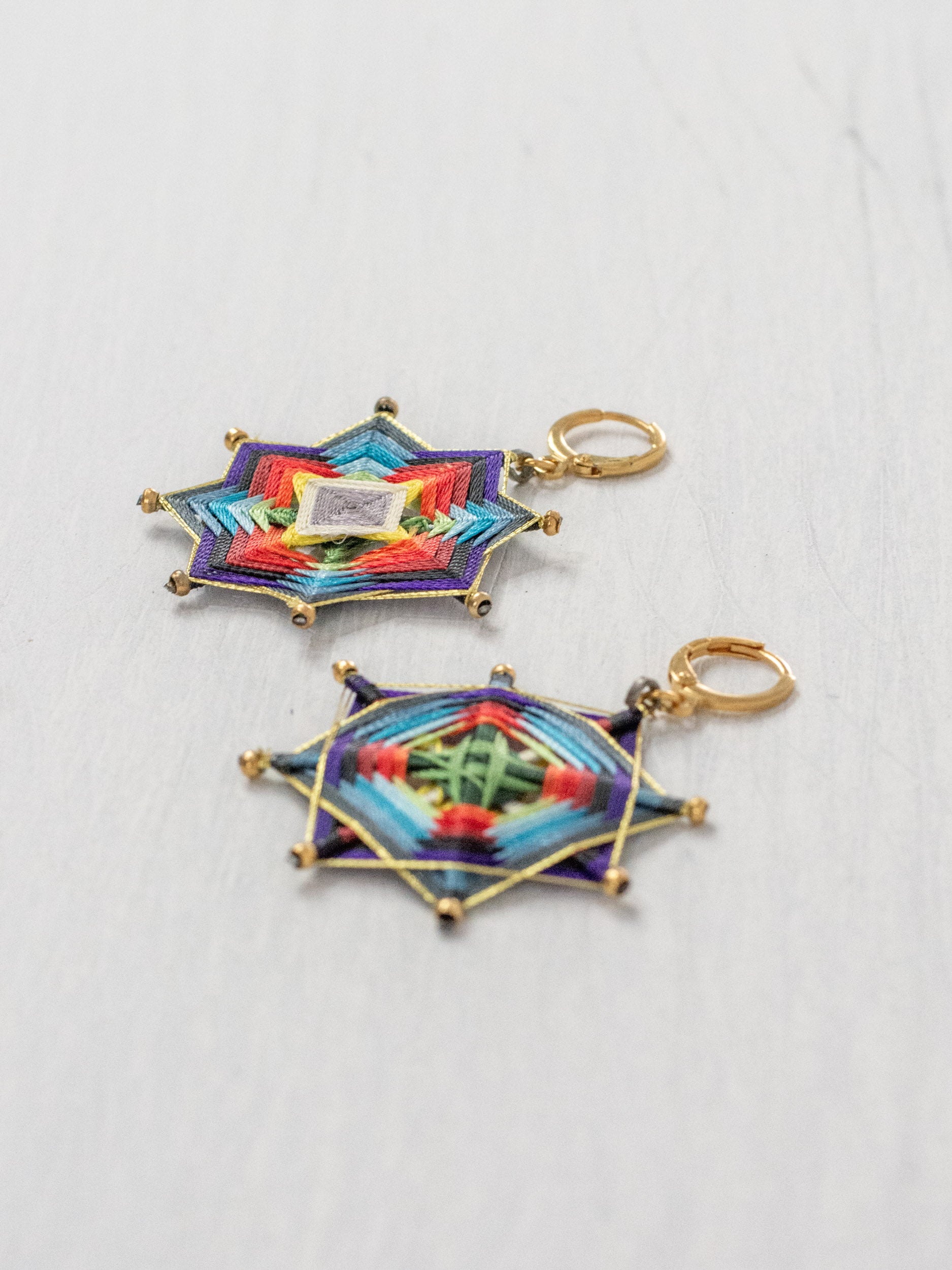 Aretes mandala estrella grandes