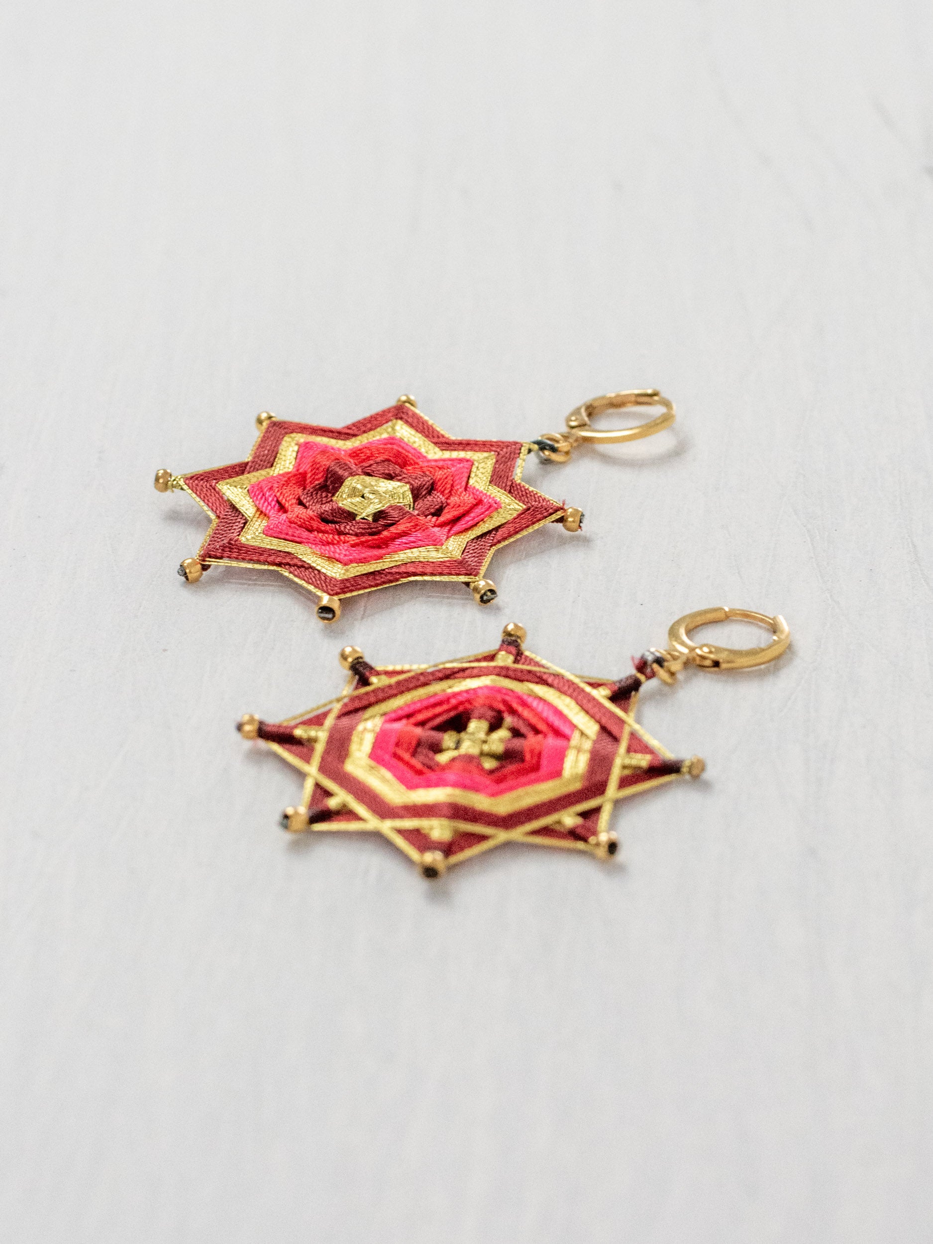 Aretes mandala estrella grandes