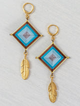 Aretes ojos de dios con plumas