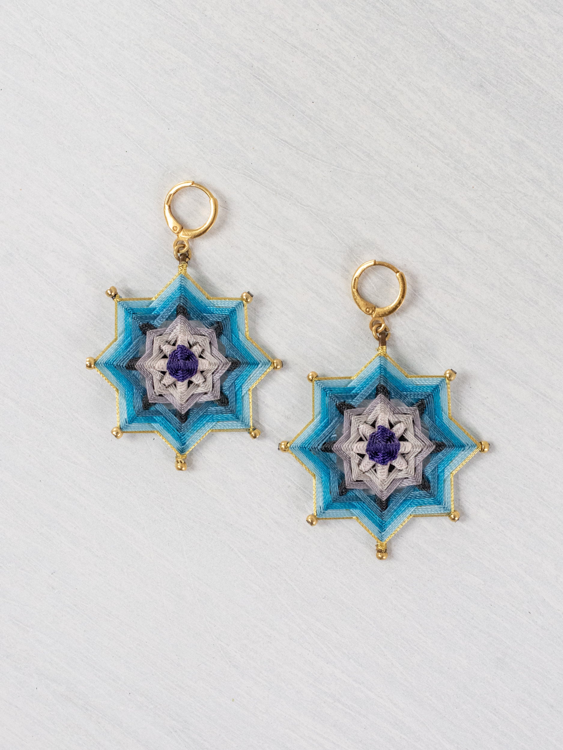 Aretes mandala estrella grandes