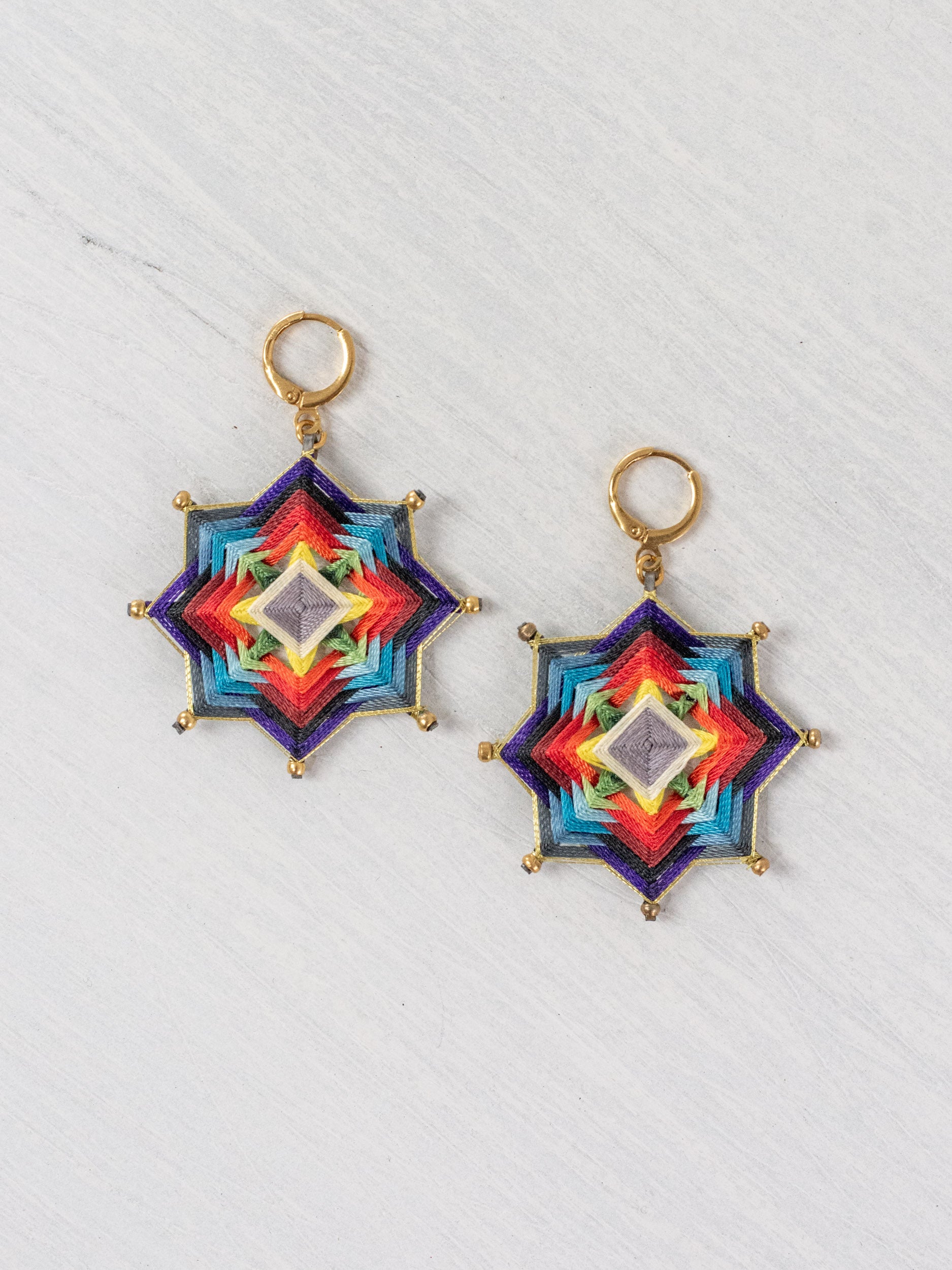 Aretes mandala estrella grandes