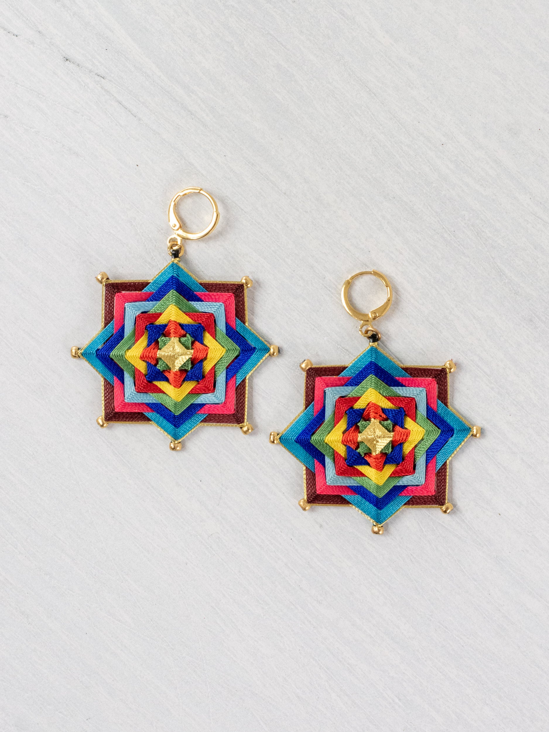 Aretes mandala estrella grandes