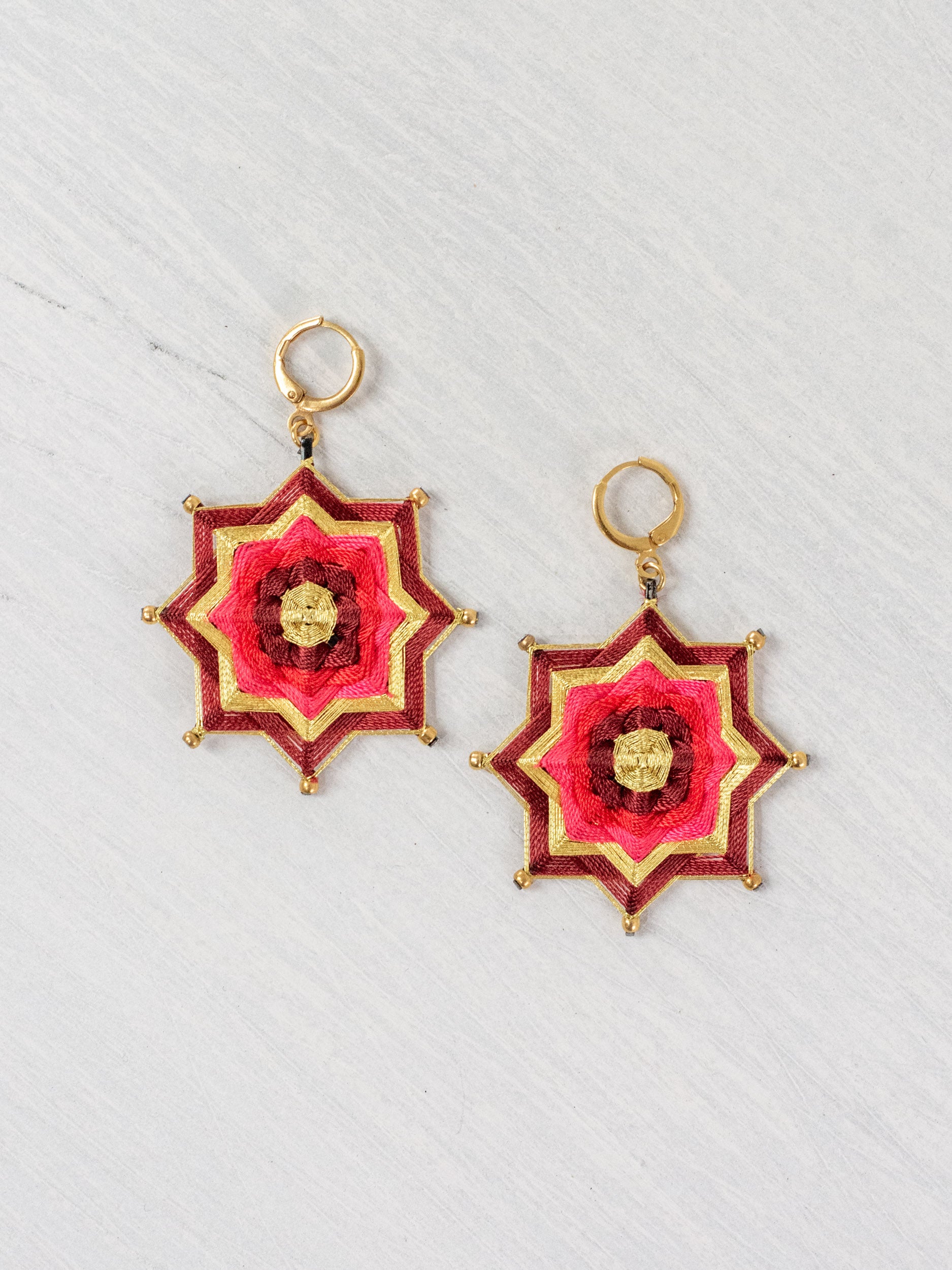 Aretes mandala estrella grandes
