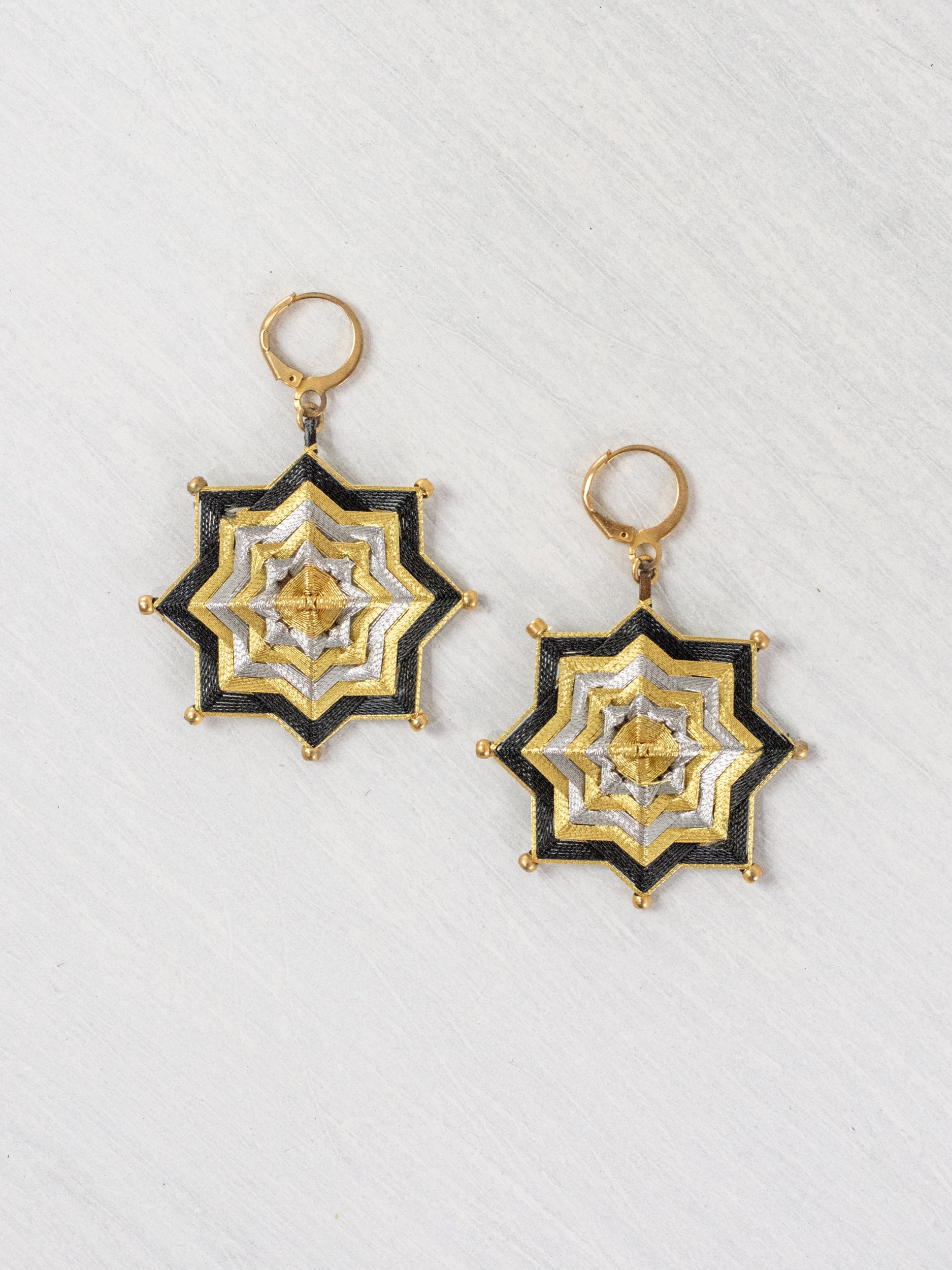 Aretes mandala estrella grandes