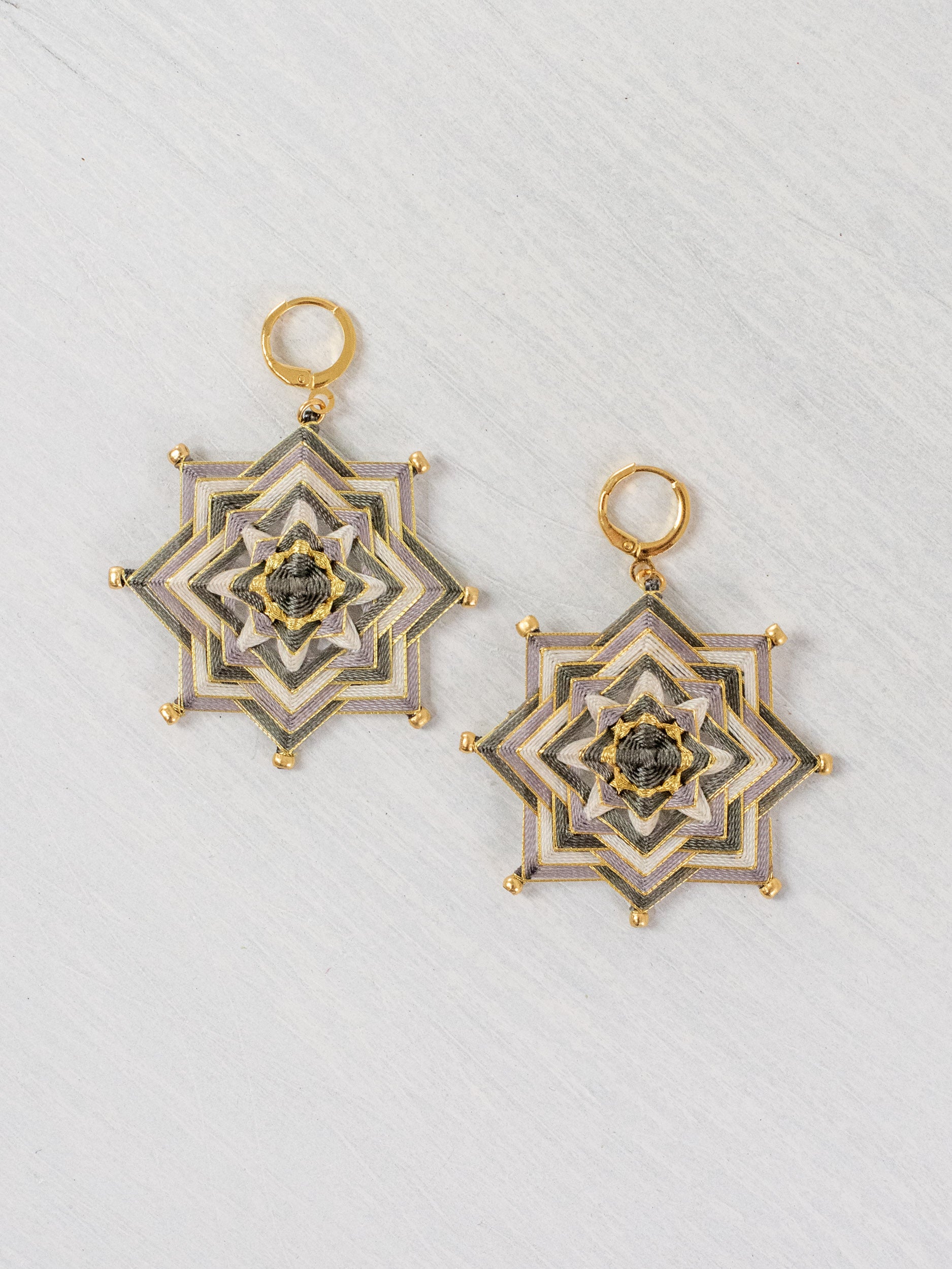 Aretes mandala estrella grandes