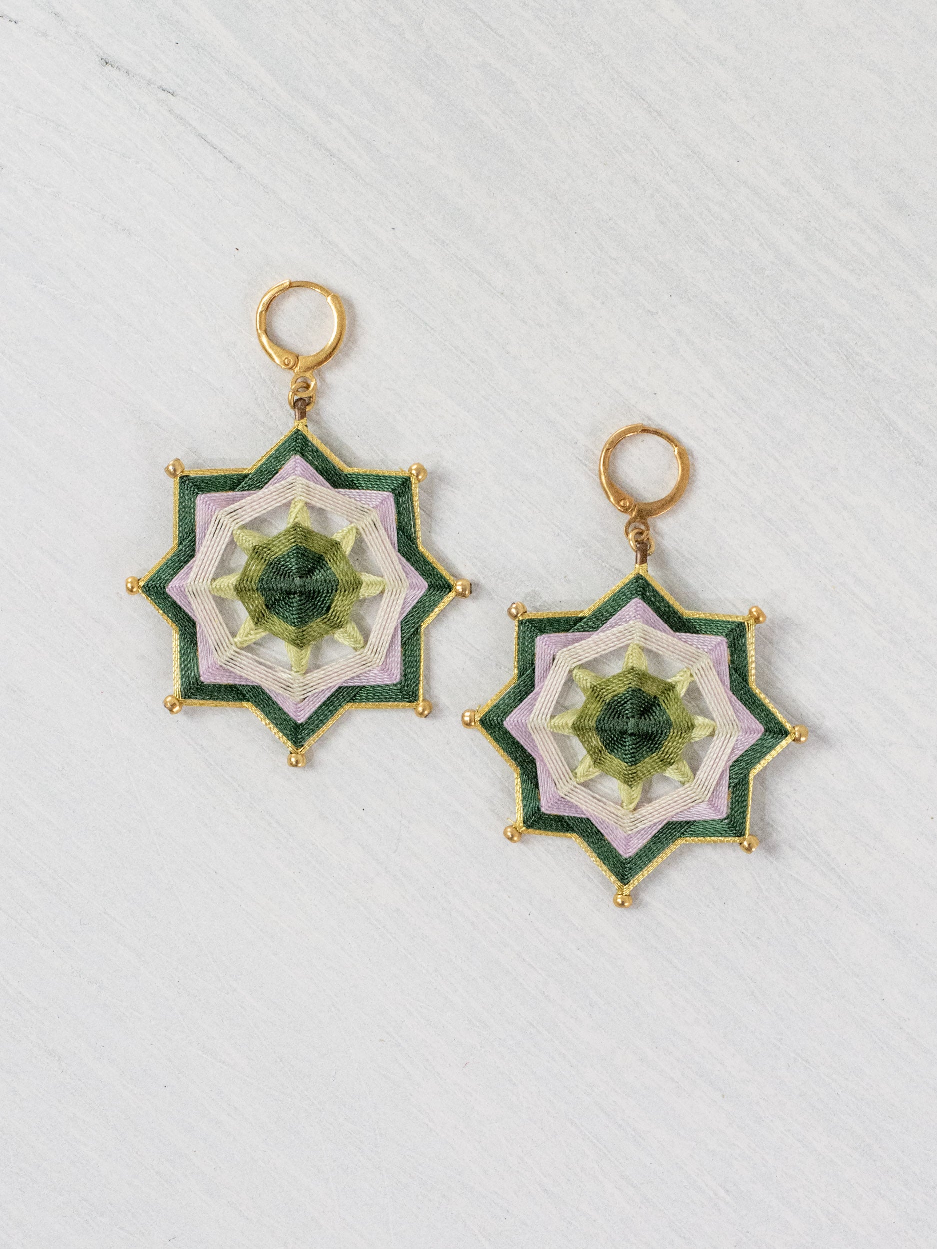 Aretes mandala estrella grandes