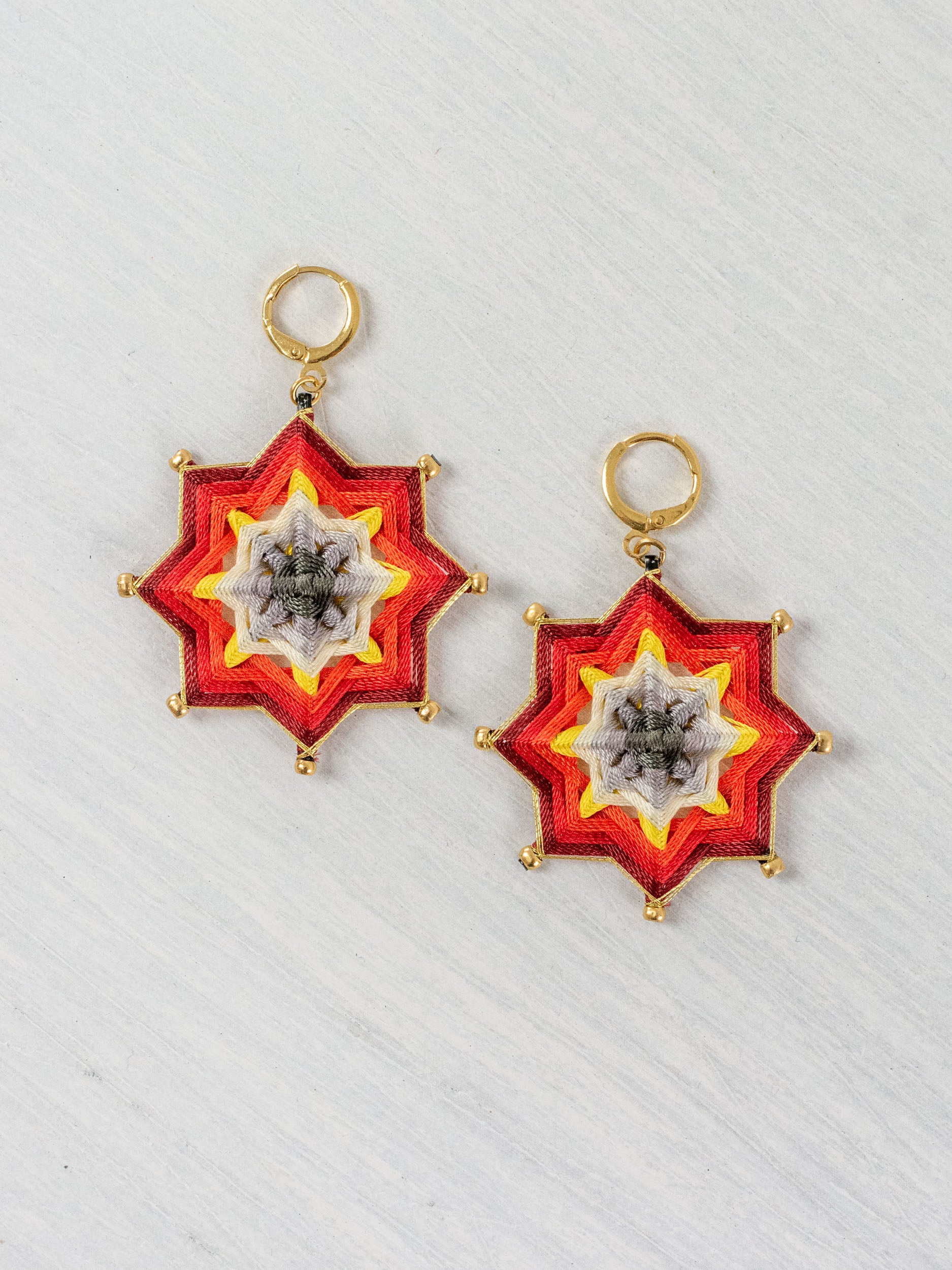 Aretes mandala estrella grandes