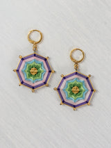 Aretes mandala octagonal chicos