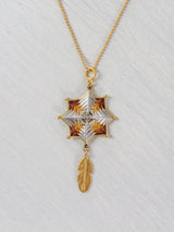 Collar mandala estrella con pluma chico