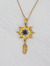 Collar mandala estrella con pluma chico
