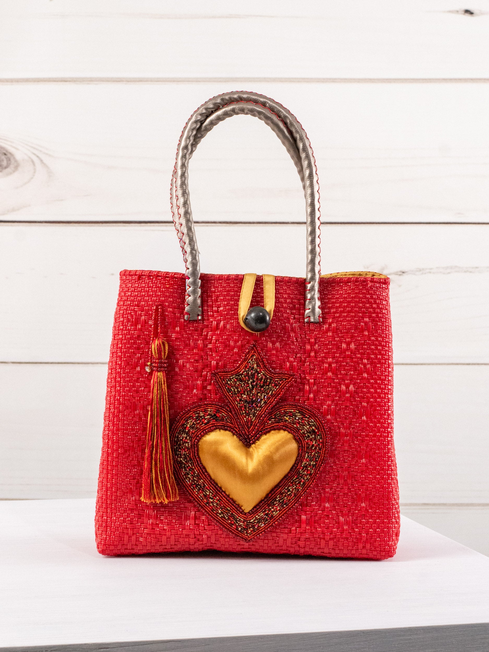 Bolsa artesanal corazón milagro mediana