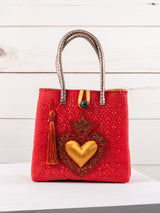 Bolsa artesanal corazón milagro mediana