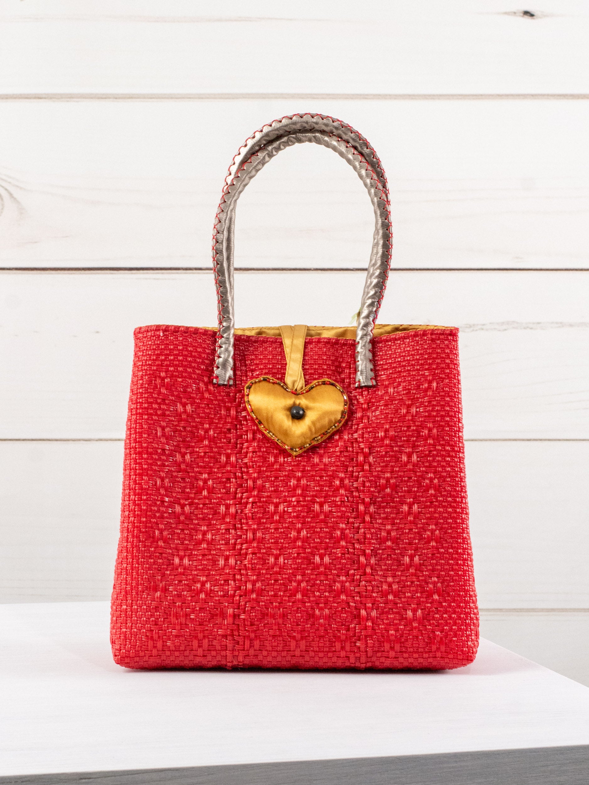 Bolsa artesanal corazón milagro mediana