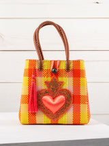 Bolsa artesanal corazón milagro mediana