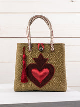 Bolsa artesanal corazón milagro mediana