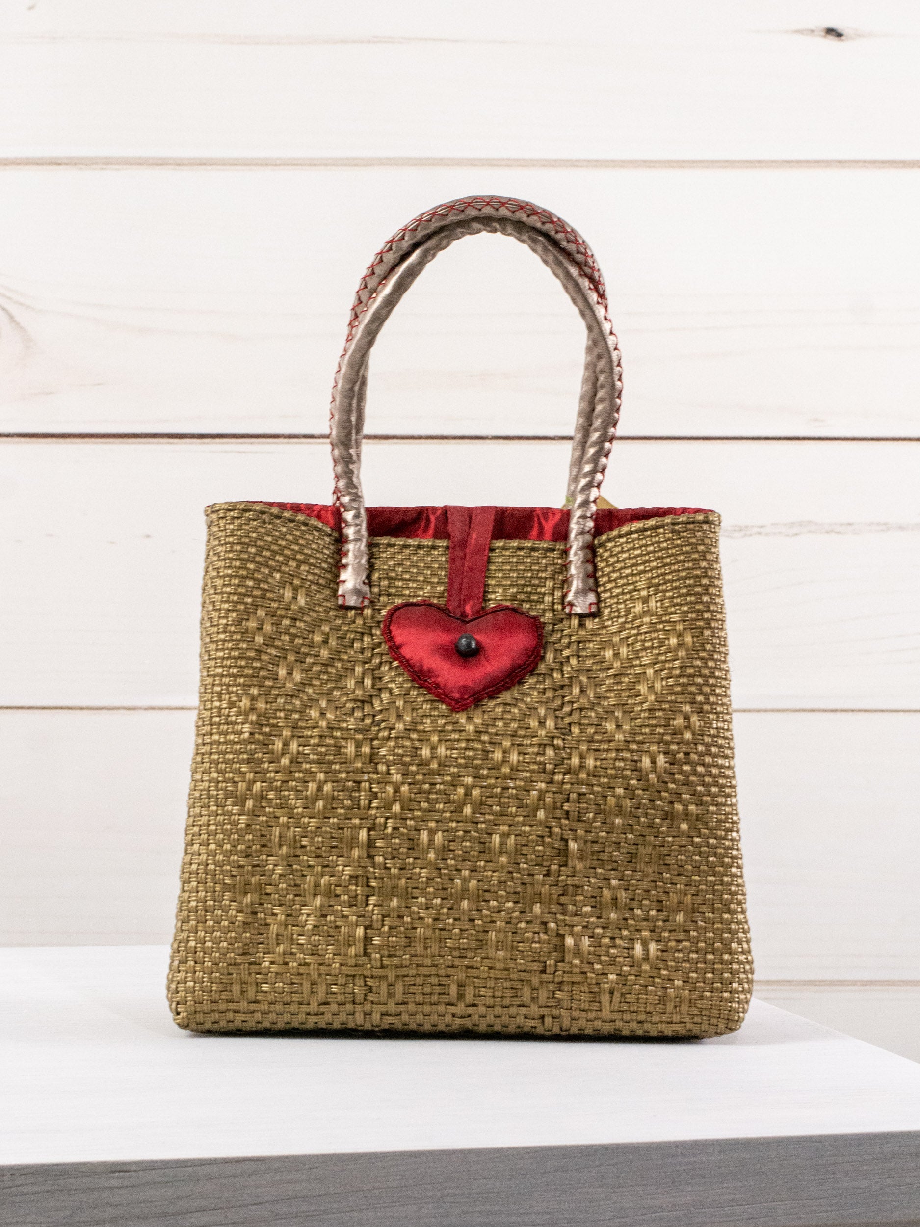 Bolsa artesanal corazón milagro mediana
