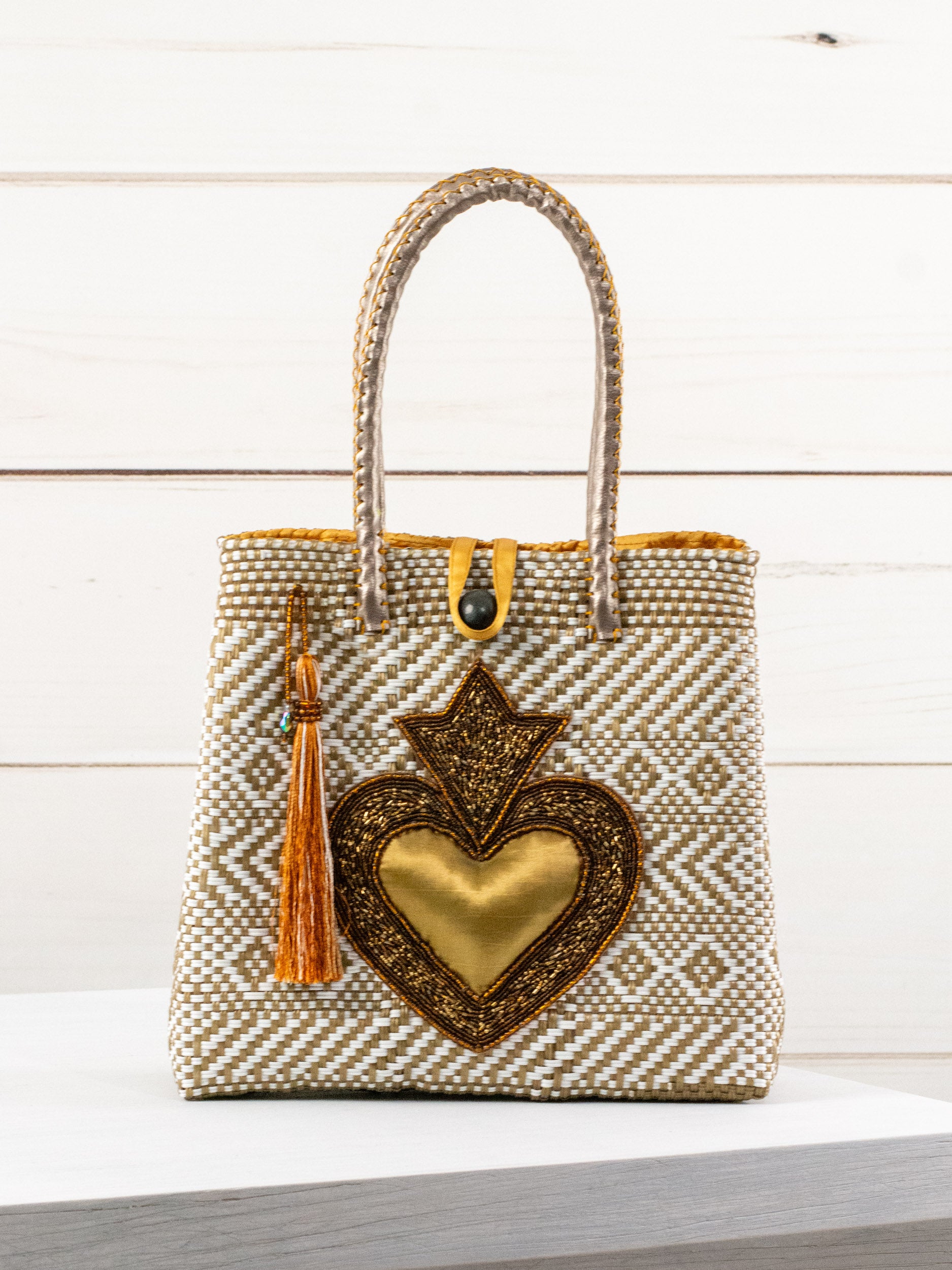 Bolsa artesanal corazón milagro mediana