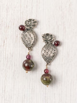 Aretes de nopal con flor
