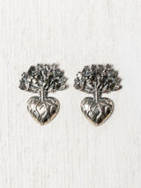 Aretes de corazón con nopal medianos