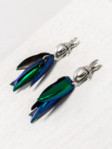 Aretes de escarabajo tornasol postes