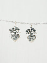 Aretes de corazón con nopal grande