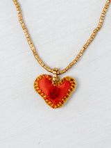 Collar corazón bordado mini