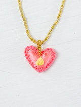 Collar corazón bordado mini
