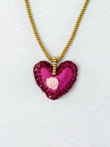 Collar corazón bordado mini