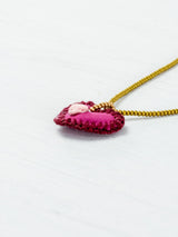 Collar corazón bordado mini