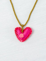Collar corazón bordado mini