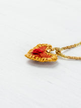 Collar corazón bordado mini