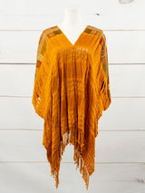 Poncho largo todos deshilados Chiapas