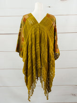 Poncho largo todos deshilados Chiapas