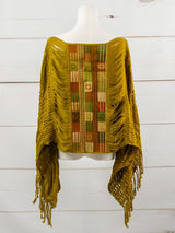 Poncho largo todos deshilados Chiapas