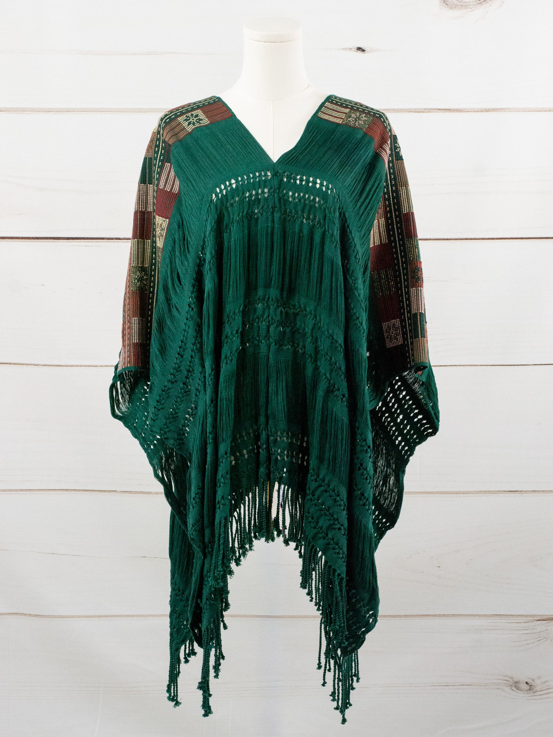 Poncho largo todos deshilados Chiapas