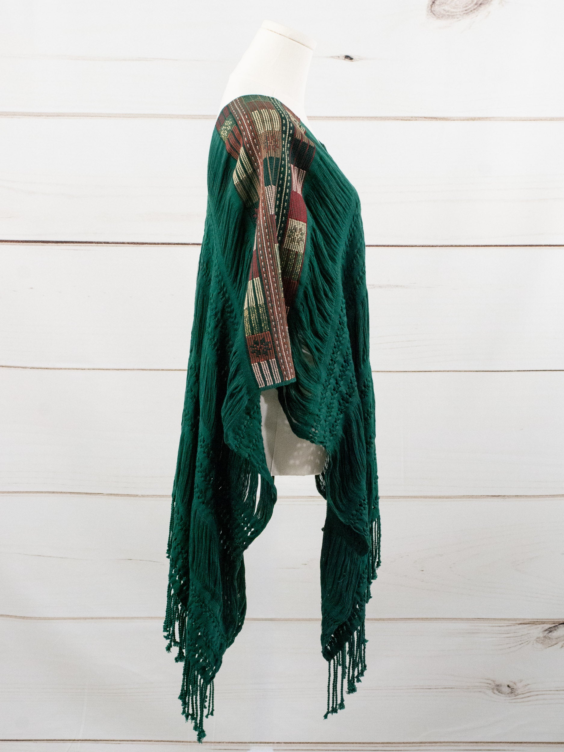 Poncho largo todos deshilados Chiapas