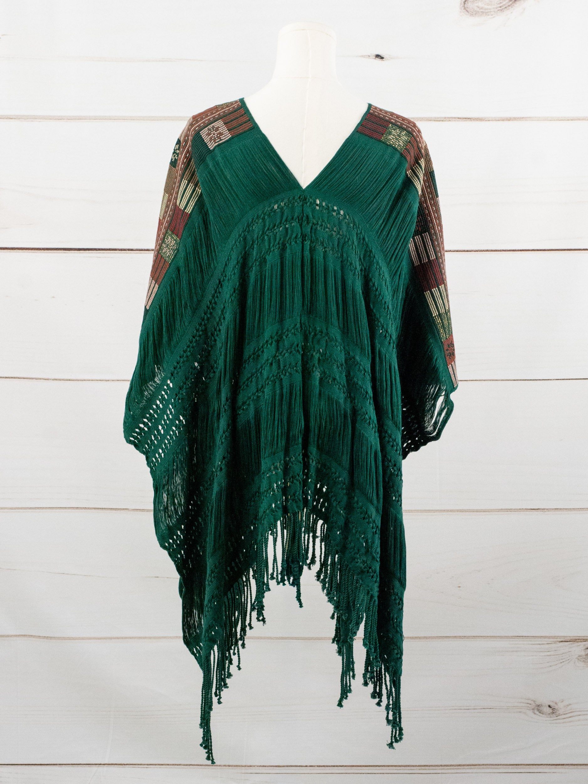 Poncho largo todos deshilados Chiapas