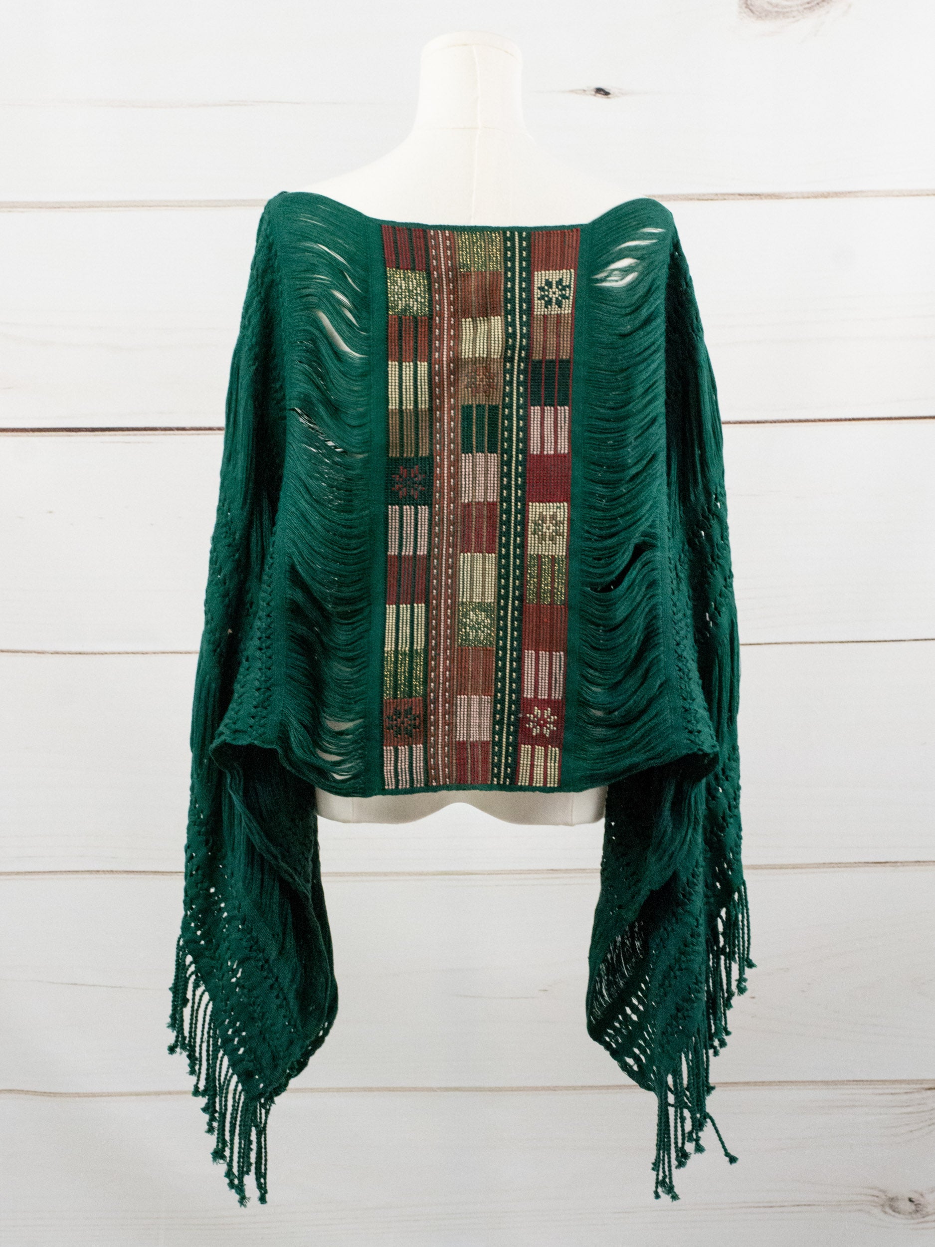 Poncho largo todos deshilados Chiapas